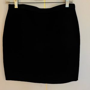 Black stretchy knit mini skirt